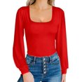 thumbnail image 1 of Xishao playera de manga larga con cuello redondo para mujer Xishao ropa, 1 of 2