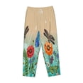 thumbnail image 4 of Balery Colorful Plants And Insects print Women's Pajama Pants,Ultra Lightweight Pjs,Lounge Pant-Medium, 4 of 9
