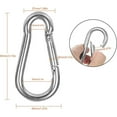 thumbnail image 4 of Outdoor Carbiner 6 Pack - 1100lb/498kg/4.9kn, 3" Heavy Duty Caribiner Clip 304 Stainless Steel Spring Snap Hook, 4 of 4