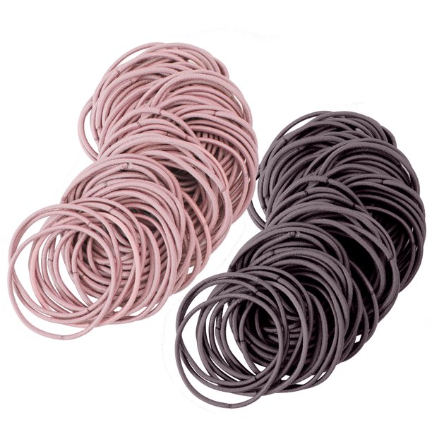 EeaseMX 2 piezas de moda y duradero anillo pequeño simple cuerda fina para el cabello para niñas cuerda para el cabello (rosa + café)