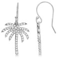thumbnail image 1 of Dangle Diamond Palm Tree Earrings 14K White Gold (0.50ct), 1 of 2