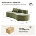 thumbnail image 4 of Tina's Home Modern Minimalist 3-Seater Olive Sofa for Adult Living Room Couch with Curved Design No Assembly Required, 4 of 8