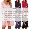 thumbnail image 3 of Fewfanhot Pajamas for Women 3/4 Sleeve Nightgown V Neck Lace Vintage Sleep Dress Nightshirt Elegant Sleeping Night Gown, 3 of 7