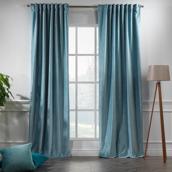 3S Brother's Solid Luxury Matte Velvet Soft Curtains Set of 2 Panels Hanging Back Tap & Rod Pocket Home Décor Bedroom Kitchen Office Windows Room Darkering ( Maya-52"x120")