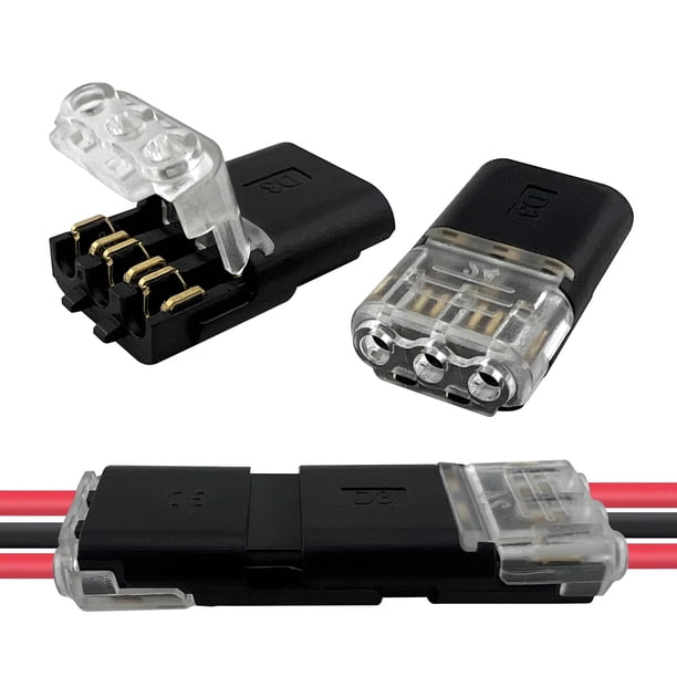 Conectores de cables MateIJS, 30 piezas, clips rápidos de empalme de 3 pines