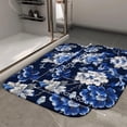 thumbnail image 2 of 1pc Blue and White Floral Fabric Absorbent Non-Slip Bathroom Thickened Flannel Rug Decor,Soft,Quick Drying,Suitable For Indoor/outdoor Use,Bathrooms,Bedrooms,Kitchens,Terrace,Laundry Rooms,16"x24", 2 of 9