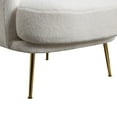thumbnail image 5 of 24.4"W Accent Armchair, Modern Barrel Chair with Golden Legs, Curved Backrest Reading Chair with Waist Pillow, Single Sofa Leisure Club Chair, for Living Room Bedroom Dorm Room, Ivory, 5 of 7