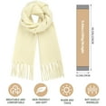 thumbnail image 2 of KOITHOT Winter Womens Scarf, Big Coloured Checked Soft Thick Warm Scarves Beige, 2 of 6