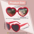 thumbnail image 2 of 4 Uds. Gafas de sol con forma de corazón para mujer y hombre, gafas de difracción con efecto de corazón cambiantes para fiesta, Día de San Valentín, Rave, 2 of 5