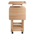 thumbnail image 5 of FurniFact Natural Wood 6 Piece TV Trays Set With Folding Snack Tables And Mobile Stand, 5 of 8