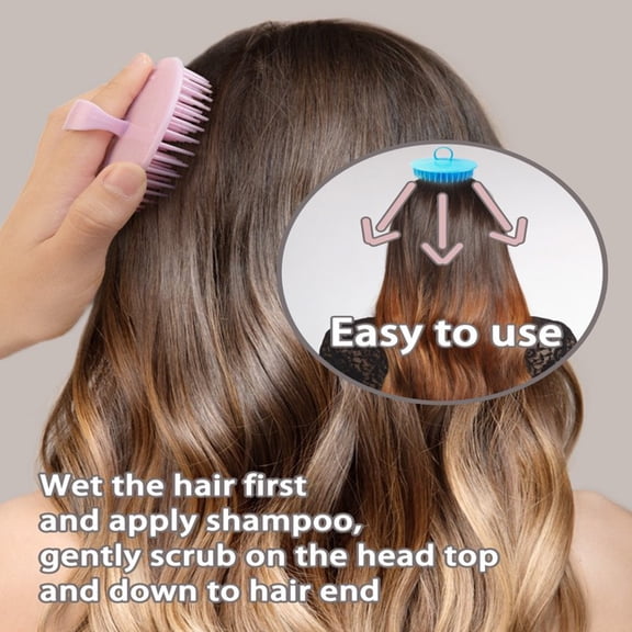 Eqslft 1 Pack Hair Scalp Massager Shampoo Brush Shower Head Scrubber Cleanser Massage Comb for Hair Growth Ease Dandruff Removal and Head Relaxation