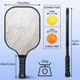 thumbnail image 4 of Pickleball Paddles Set Of 2, Fiberglass Surface, Turquoise Marble Pattern, 4 Balls & Bag, 4 of 5