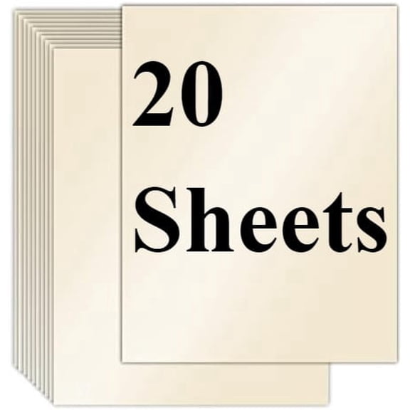 20 Sheets Cream Shimmer Cardstock 8.5 x 11 Ivory Paper,  Off White Card Stock Printer Paper for Invitations, Certificates, Crafts, Card Making