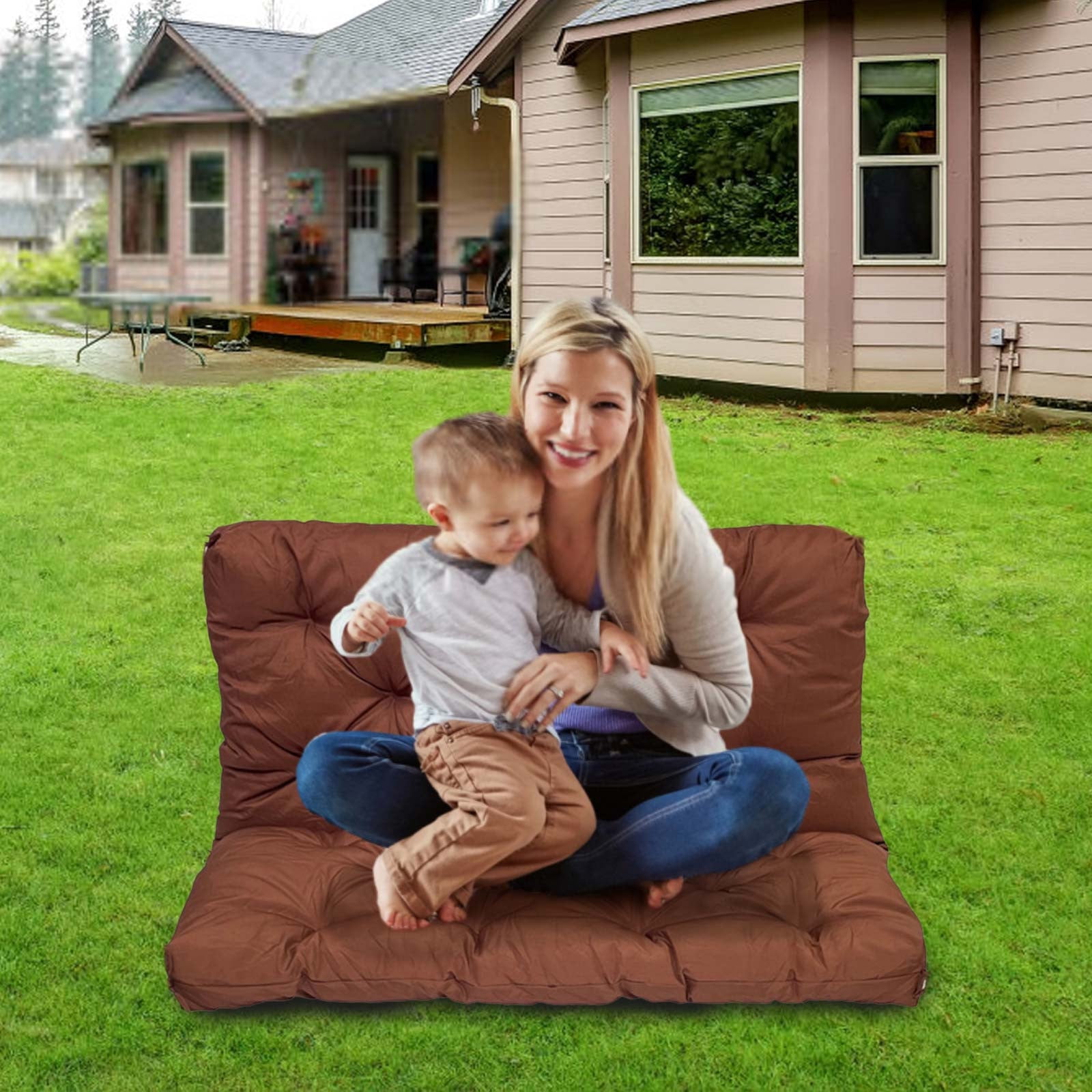 YIMWNYI Outdoor Porch Cushions Waterproof 3 Seater Chair Cushions Thick Patio Furniture Cushions Replacement for Garden, Non-slip Easy to Clean, Stylish Patterns, Weather Resistant