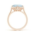 thumbnail image 2 of Angara Natural 2.7 Ct. Aquamarine with Diamond Halo Ring in 14K Rose Gold for Women (Ring Size: 12), 2 of 9
