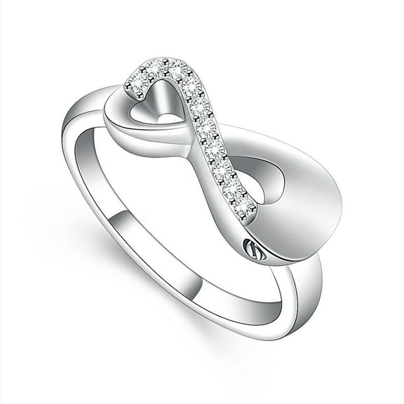 Constantlife Figure of 8 Shape with Crystal Cremation Jewellery Urns For Ashes Keepsake Urn Ring for Memorial Human Pet