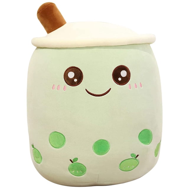 Almohada de felpa VHYHCY, bonita taza de té con leche y rellena de Boba Bubbles