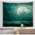 thumbnail image 2 of Tapiz de pared con vista nocturna, bosque lunar, cielo estrellado, 150 x 150 cm, 2 of 2
