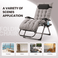 thumbnail image 6 of Naipo Zero Gravity Chair, Folding Adjustable Indoor Outdoor Foldable Padded Lounge Chair Reclining Lounge Chair with Removable Cushion, Headrest and Cup Holder, 353lbs, 6 of 8