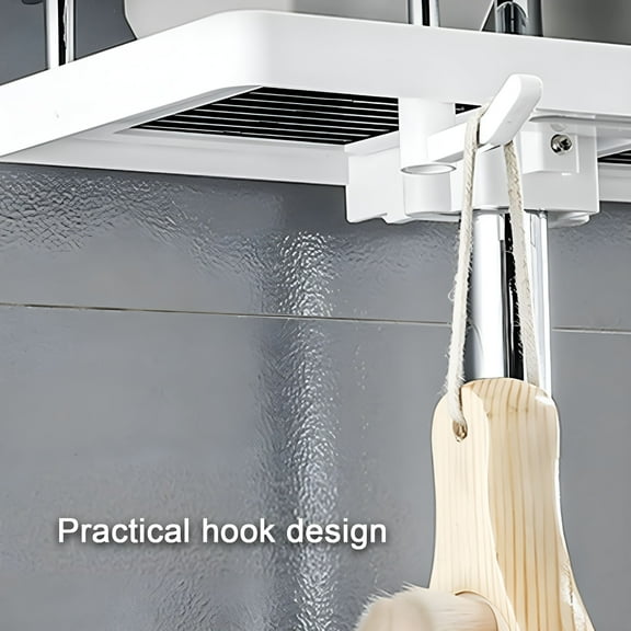 LAMIRO Hanging Shower Caddy Bathroom Organizer,Rustproof Shower Shelf Racks Over Shower Head,No Drilling Inside Bath Shower Rack Shelves Over Showerhead for Shampoo with Soap Holder