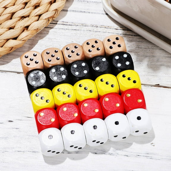 LEORX Synthetic Material Dice for DIY Use Assorted Color Portable and Easy to Use 6 Sides 25pcs