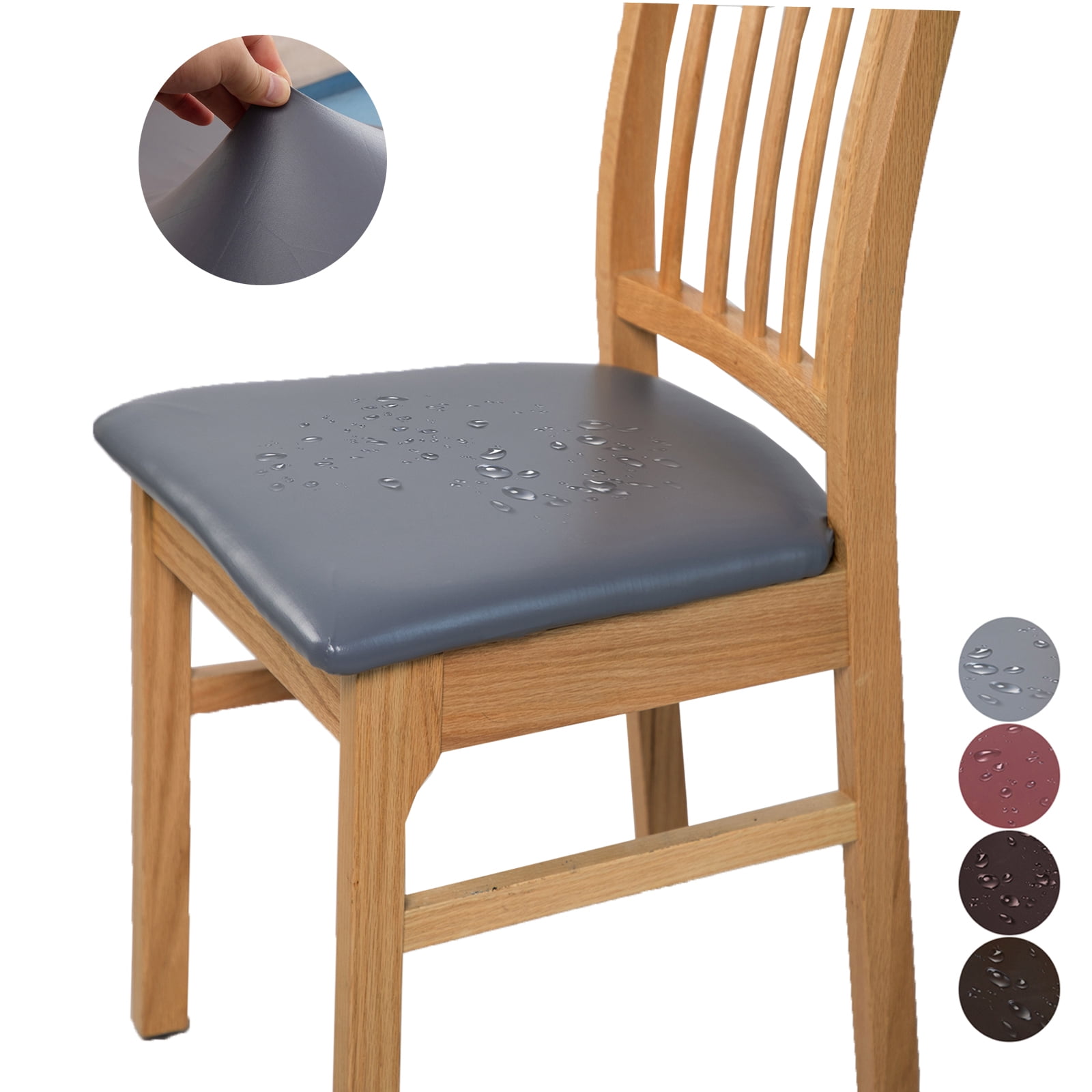 KBOOK 1/2/4Pcs PU Leather Cover for Dining Chair Waterproof Dining
