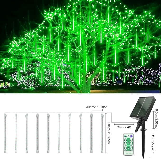 LED Outdoor String Solar, Rain Lights,Meteor Lights,Meteor rain Lights 30cm 10 Tube Solar rain Lights with for Christmas Parties Wedding Christmas Tree