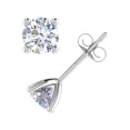 thumbnail image 2 of 1 Carat 4-Prong Set Diamond Stud Earrings in 14K White Gold - IGI Certified, 2 of 6