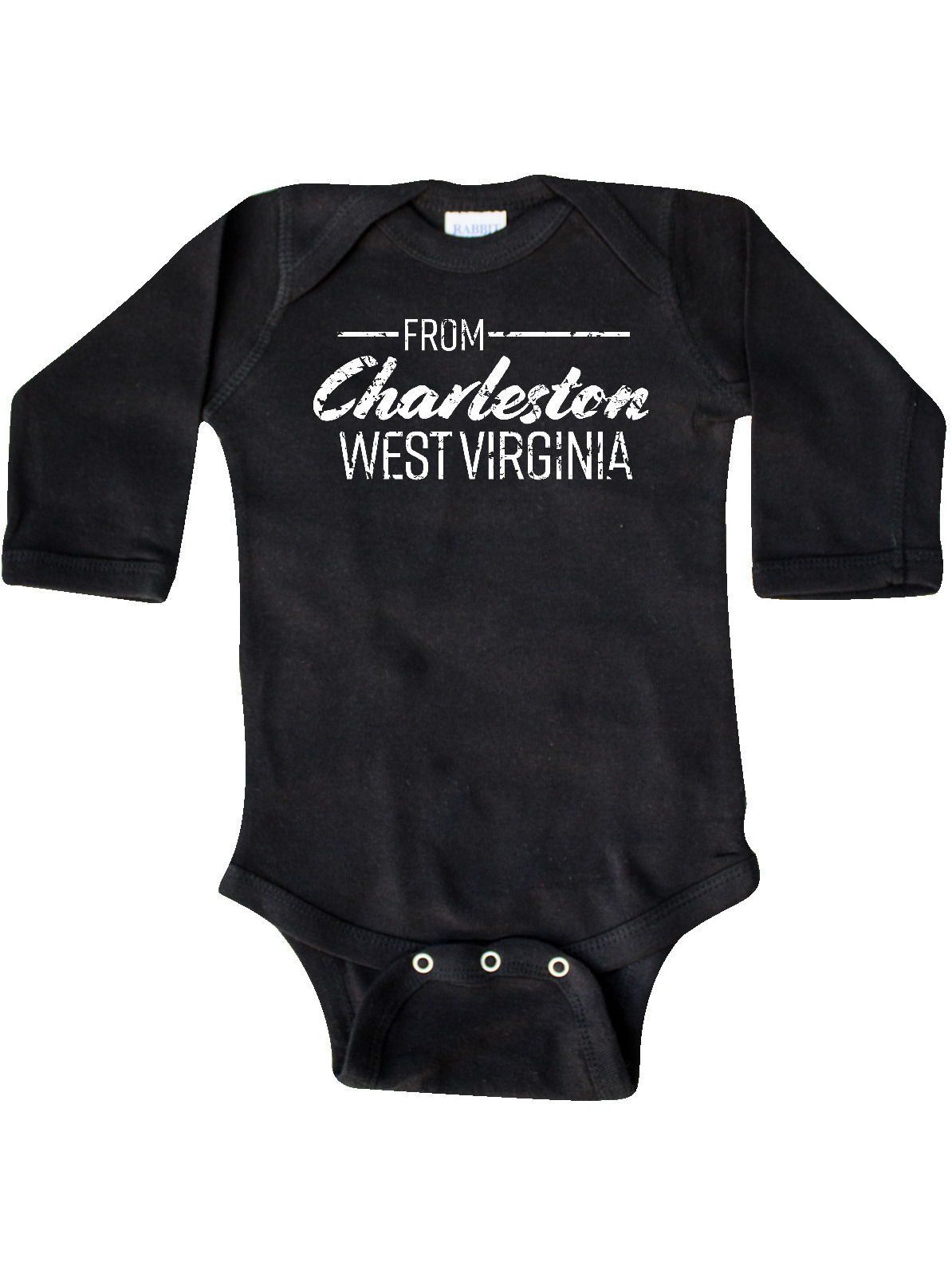 inktastic from Charleston West Virginia in Black Distressed Long Sleeve Creeper inktastic from Charleston West Virginia in Black Distressed Long Sleeve Creeper
