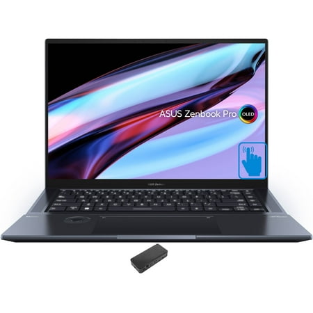 ASUS Zenbook Pro 16X UX7602 Gaming/Business Laptop (Intel i9-13900H 14-Core, 16.0in 60 Hz Touch 4K (3840x2400), GeForce RTX 4070, 32GB LPDDR5 6000MHz RAM, Win 11 Pro) with USB-C Dock