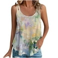 thumbnail image 3 of Ahuyic Womens Sleeveless Top,Tank Tops for Women,Womens Summer Loose Casual Fashion Print Crew Neck Tank Top, 3 of 5