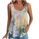 thumbnail image 2 of Puntoco Camisetas básicas sin mangas para mujer Camiseta sin mangas holgada informal de verano con cuello redondo y estampado a la moda para mujer, 2 of 5