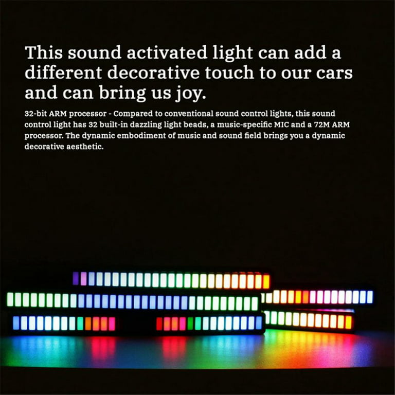 Rgb 32 Led Auto Licht Sound Control Pc Pick Musik Stimme Rhythmus Licht für  Auto Home Office