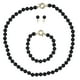 thumbnail image 1 of Set 3 Piezas Collar, Pulsera y Aretes Perla de Mallorca 8mm 45cm | Negro, 1 of 5