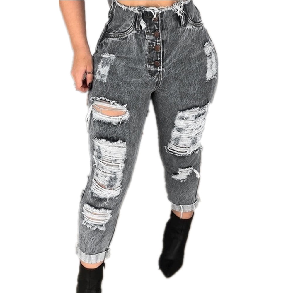 ripped jeans boots