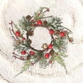 thumbnail image 4 of Christmas Candle Rings Wreath Decorations Artificial Leaves Candlestick Garland Candle Ring Red Berry Pinecones Wreaths Candle Ring Holder for Christmas Wedding Home Table Centerpiece, 4 of 7