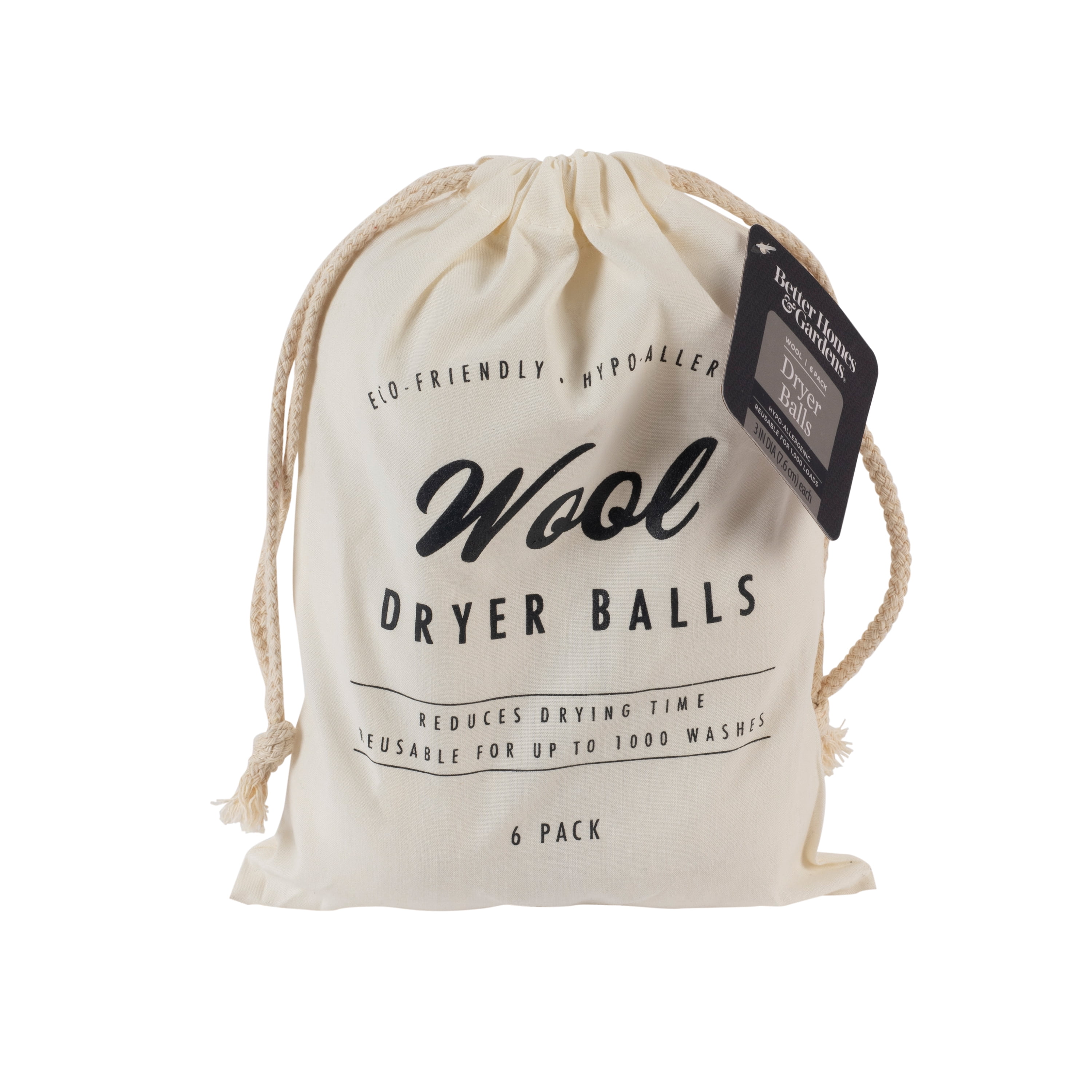 Better Homes & Gardens Wool Dryer Balls, 6 balls per pack