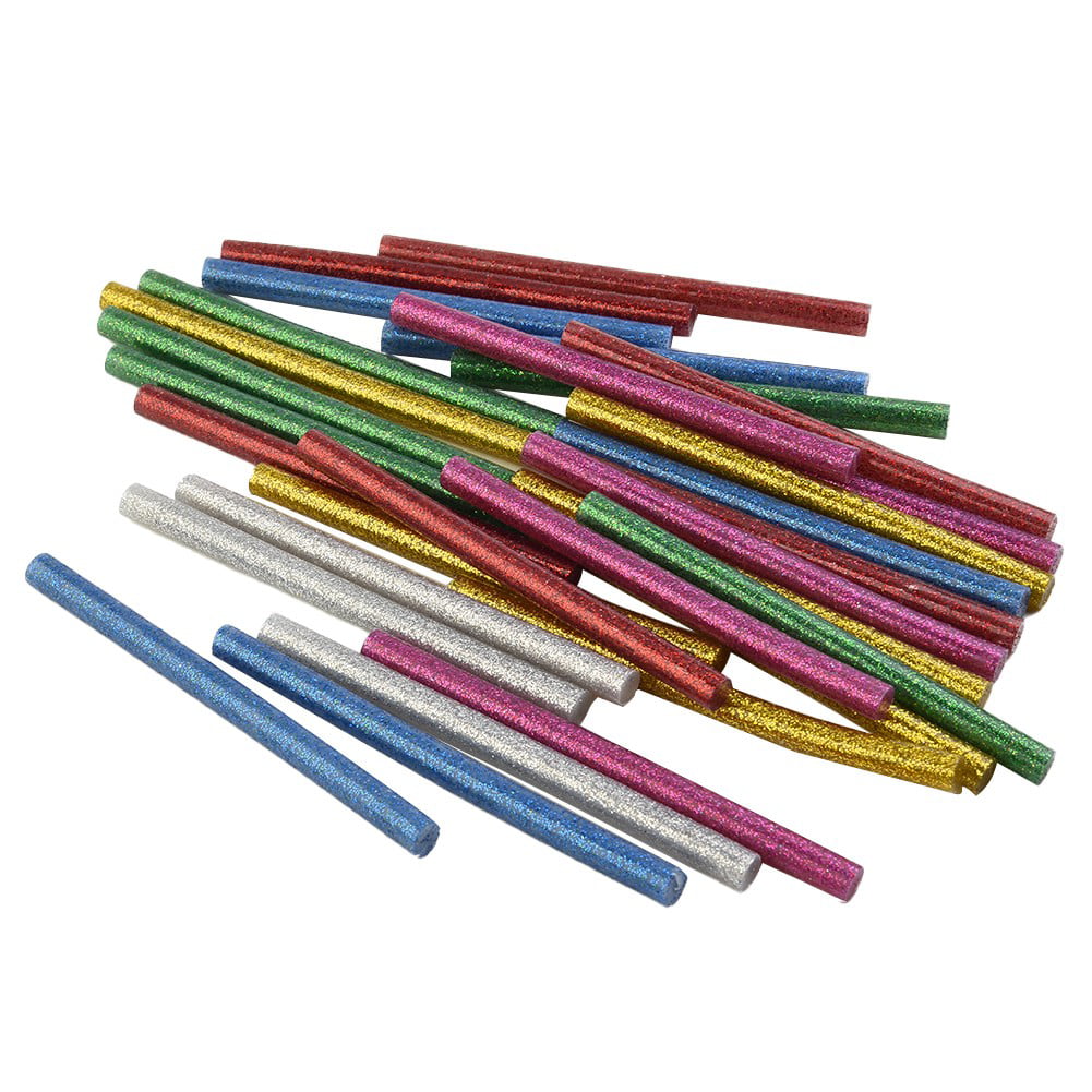 30Pcs Hot Glue Sticks Glitter Glue Sticks Colored Hot Melt Glue Repair  7×100Mm 