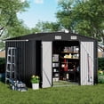 thumbnail image 6 of COMHOMA 10 x 8 ft. Shed with Base Outdoor Storage Metal Shed with Lockable Door and Air Vent,Gray, 6 of 8
