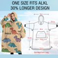 thumbnail image 4 of Oversized Wearable Blanket Hoodie,Beige Dinosaur Text Pattern Sherpa Blanket Hoodie with Super Pockets,Super Warm Fuzzy Pullover for Women & Men, 4 of 6