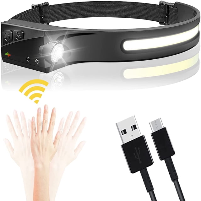 Linterna frontal LED OTFLP, linterna frontal recargable IPX4 impermeable y liviana