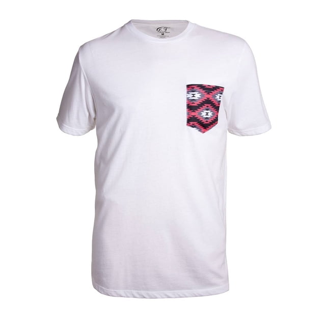 Gravity Threads T-Shirt à Col Rond pour Homme avec Poche Fabriqué aux É.-U., Blanc Autochtone 2TG