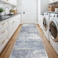 thumbnail image 5 of Washable 12ft Hallway Runner Rug: Non-slip 2'6x12 Kitchen Rugs Low-pile Entryway Rug Abstract Soft Bedroom Floor Mat Farmhouse Carpet For Bathroom Living Room Dining Room(2'6x12 Blue/ivory), 5 of 8