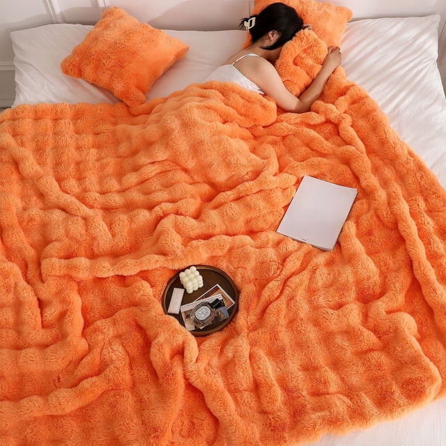 Double-Sided Velvet Fleece Blanket | All-Season Soft & Warm Throw | 55x79 Inches | Solid Colors for Bed, Couch, School Nap & Travel | Machine Washable