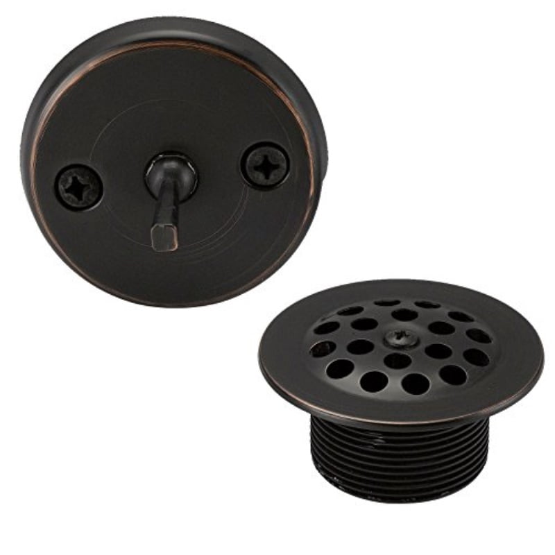 Designers Impressions 651717 Oil Rubbed Bronze Bath Tub Bathtub Trip Lever Drain and Overflow