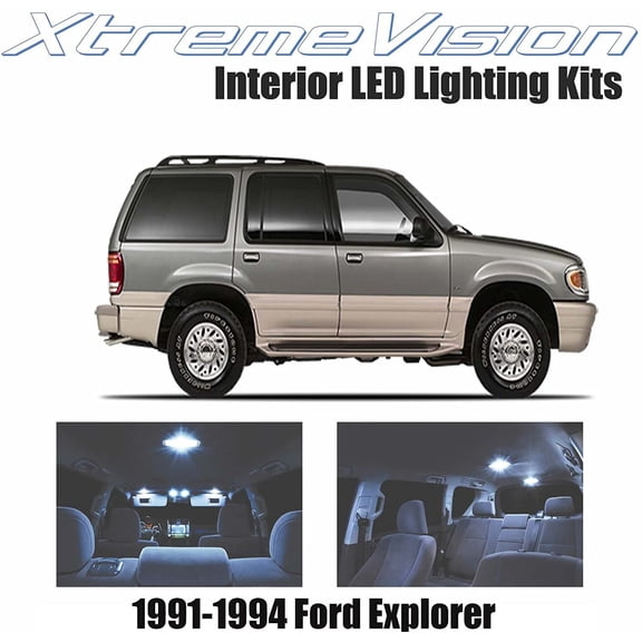 XtremeVision Interior LED for Ford Explorer 1991-1994 9 Pieces Cool White Interior LED Kit Installation Tool