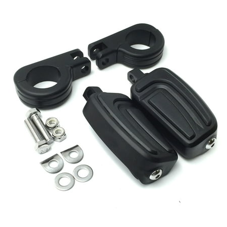 - HTT Motorcycle Black AirFlow Arrow Foot Rest Foot Pegs with 1 1/4