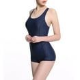 thumbnail image 5 of UTSJKR Women's One Piece Swimsuit Tummy Control Bathing Suit Athletic Criss Cross Back Slimming Halter Swimwear Full Coverage Navy M, 5 of 6