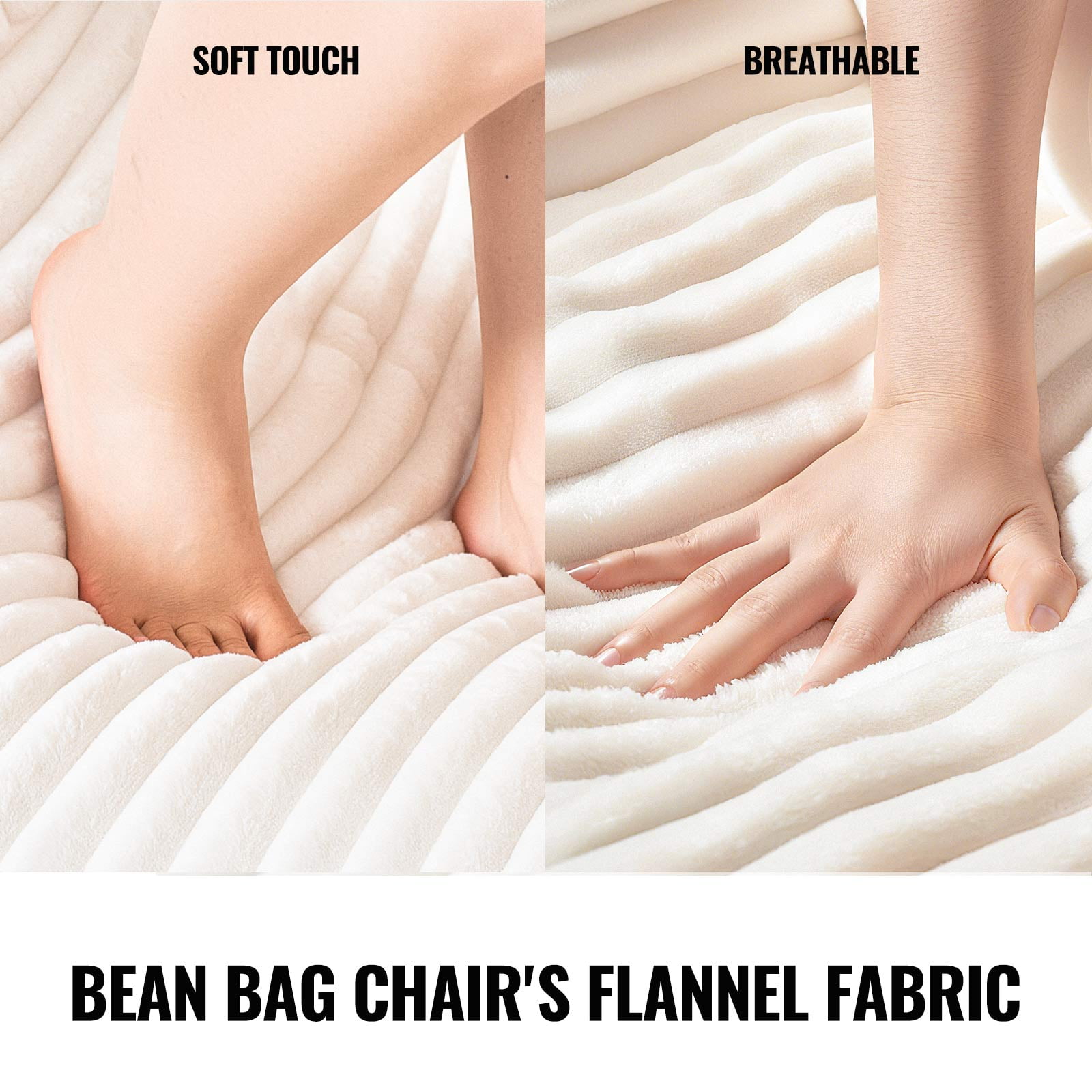 Bean Bag Chair with Ottoman,Big Bean Bag Chairs for Adults with Filling,Lazy Floor Chair with Back Support,Memory Foam Sofa Giant Beanbag Chair for Bedroom Livingroom