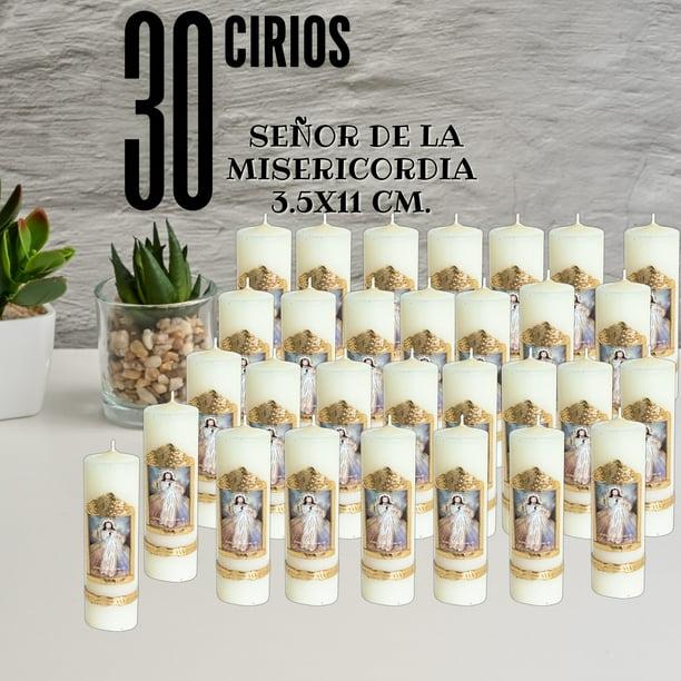 Cirios decorados, Señor de la misericordia, 30 piezas.